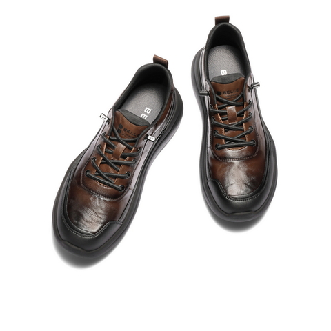 百丽厚底增高健步鞋男2025新款秋季免系带户外休闲运动鞋A2209CM5