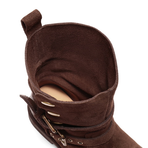 百丽复古潮流马丁靴女2025冬新商场同款按扣休闲短靴E7Z1DDZ5