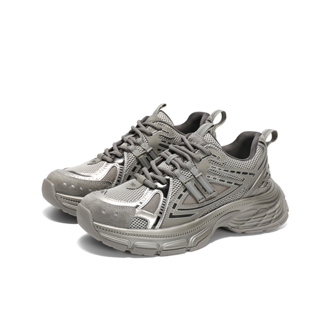 百丽蓝鲸老爹鞋男鞋2025秋新商场同款厚底增高休闲运动鞋8QS01CM5