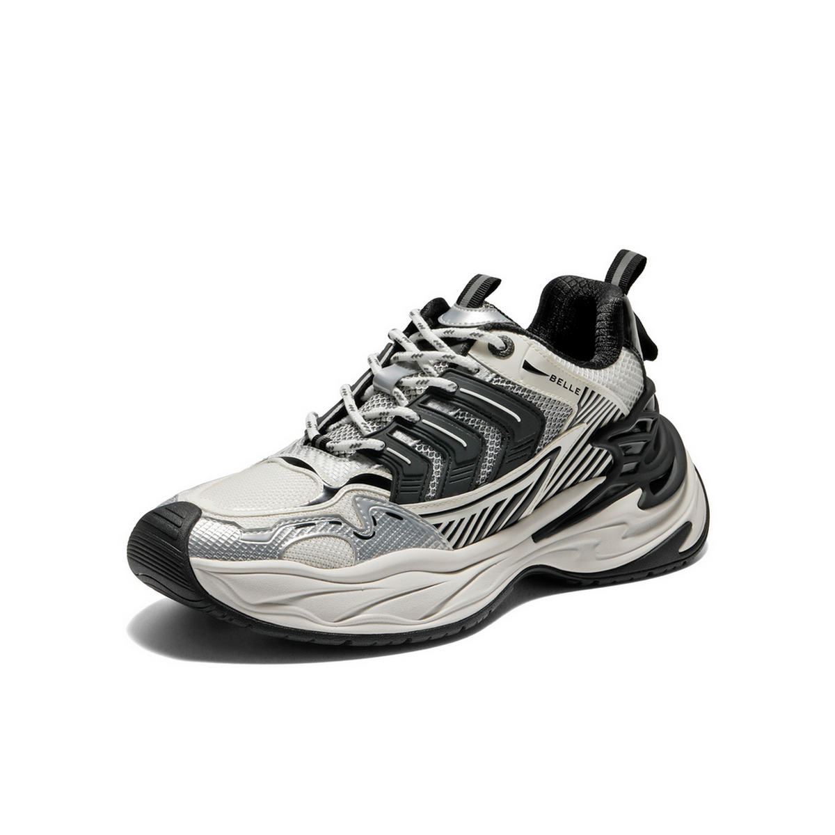 百丽巨齿鲨老爹鞋男2025新款秋季商场同款厚底增高休闲鞋D9X02CM5