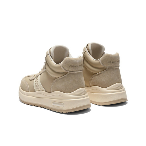 百丽拼接高帮鞋休闲鞋女2025冬新商场同款加绒厚底休闲鞋E5V1DDD5