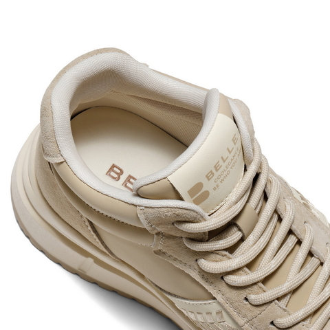 百丽拼接高帮鞋休闲鞋女2025冬新商场同款加绒厚底休闲鞋E5V1DDD5