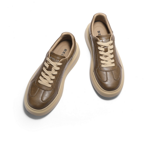 百丽厚底增高休闲鞋男鞋2025新款秋季复古潮搭舒适板鞋A2104CM5