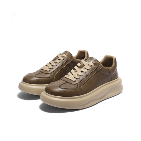 百丽厚底增高休闲鞋男鞋2025新款秋季复古潮搭舒适板鞋A2104CM5