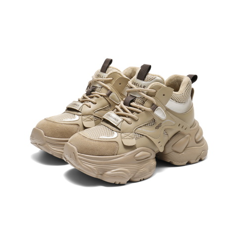 百丽机能风高帮老爹鞋女2025冬新商场同款厚底增高休闲鞋E6M1DDM5