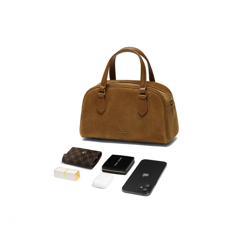 百丽包女25商场同款头层牛皮时髦休闲单肩斜挎波士顿包BL861DX5