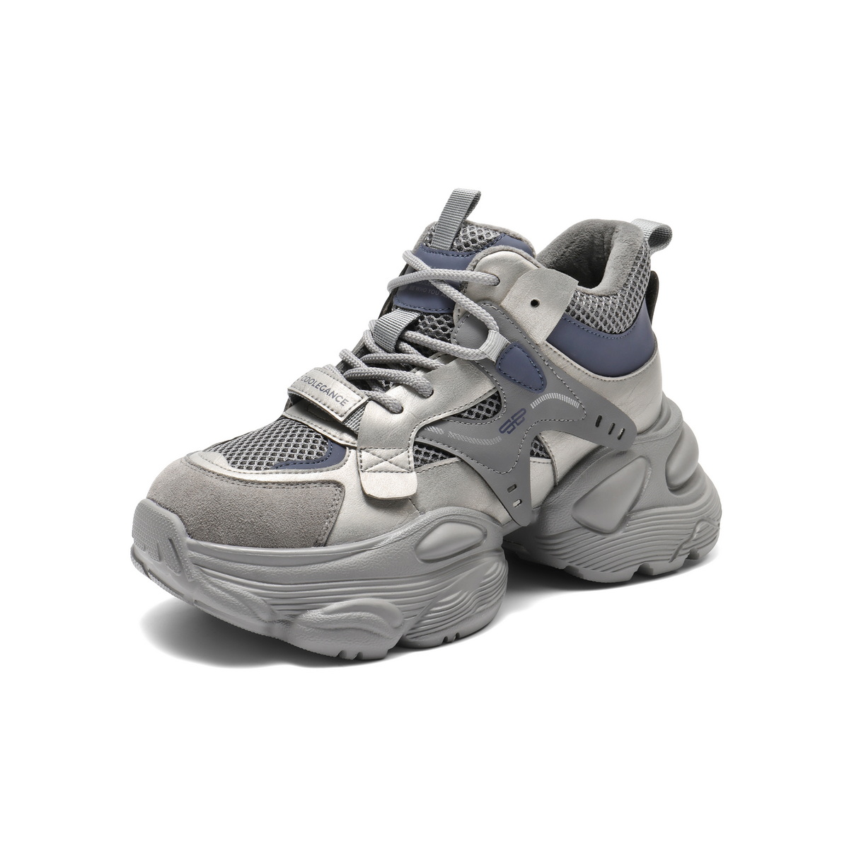 百丽机能风高帮老爹鞋女2025冬新商场同款厚底增高休闲鞋E6M1DDM5