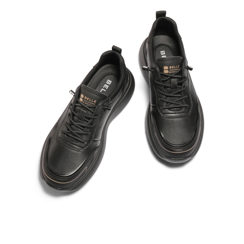 百丽厚底增高健步鞋男2025新款冬商场同款户外休闲运动鞋8XP01DM5