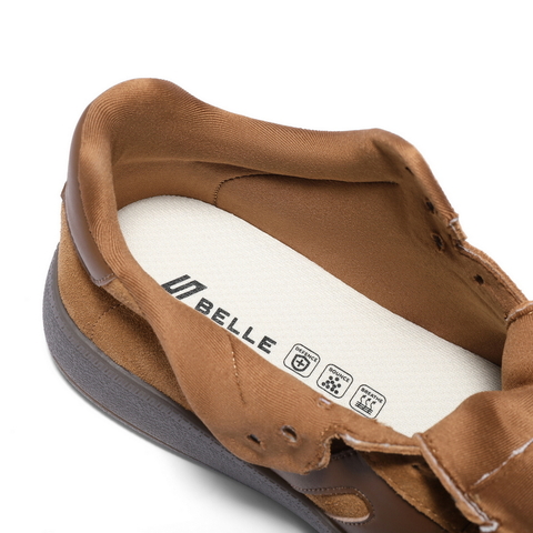 百丽高帮休闲板鞋男2025新款冬季商场同款复古撞色德训鞋8WX01DD5