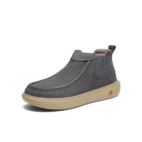 百丽户外休闲切尔西靴男2025新款冬商场款牛皮革厚底短靴8WL01DD5