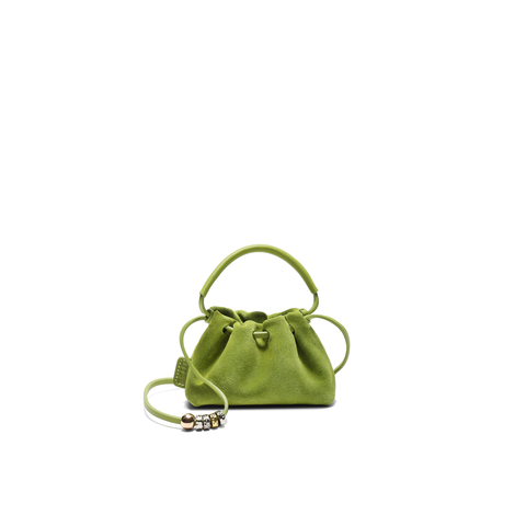 百丽包女25秋复古休闲反绒烧卖包单肩斜挎手提mini包F9963CX5