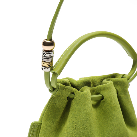 百丽包女25秋复古休闲反绒烧卖包单肩斜挎手提mini包F9963CX5