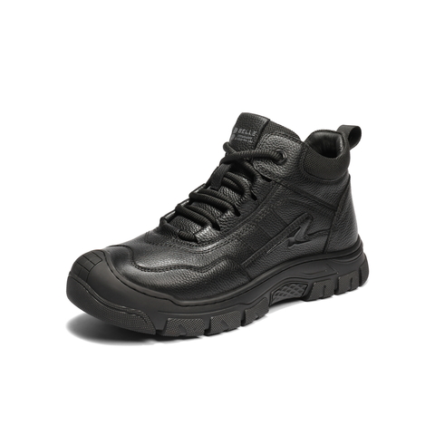 百丽高帮休闲运动鞋男2025新款冬季商场款牛皮革保暖短靴8YB01DD5