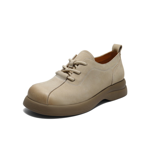 百丽英伦风牛津鞋女2025秋新可爱宽圆头舒适单鞋B2776CM5