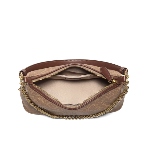 百丽包包女2025秋季新品复古通勤海鸥老花单肩斜挎腋下包X7424CX5