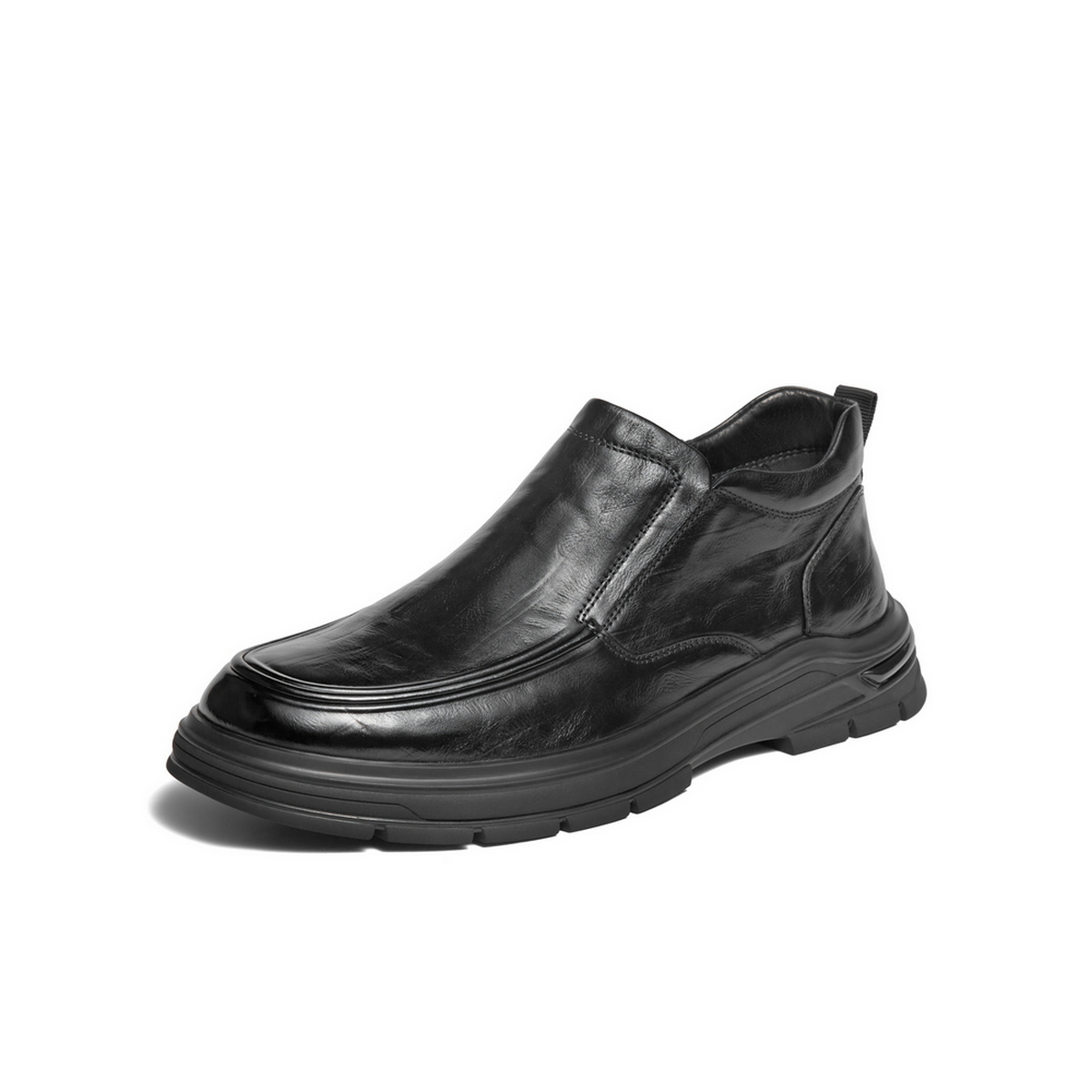 百丽高帮休闲皮鞋男2025新款冬商场同款牛皮革厚底商务靴8VY02DD5