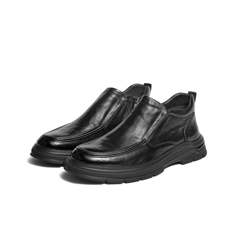 百丽高帮休闲皮鞋男2025新款冬商场同款牛皮革厚底商务靴8VY02DD5