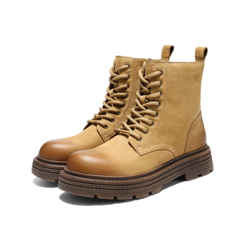 百丽时尚潮搭马丁靴男2025新款冬季牛皮革厚底户外休闲靴A2255DZ5