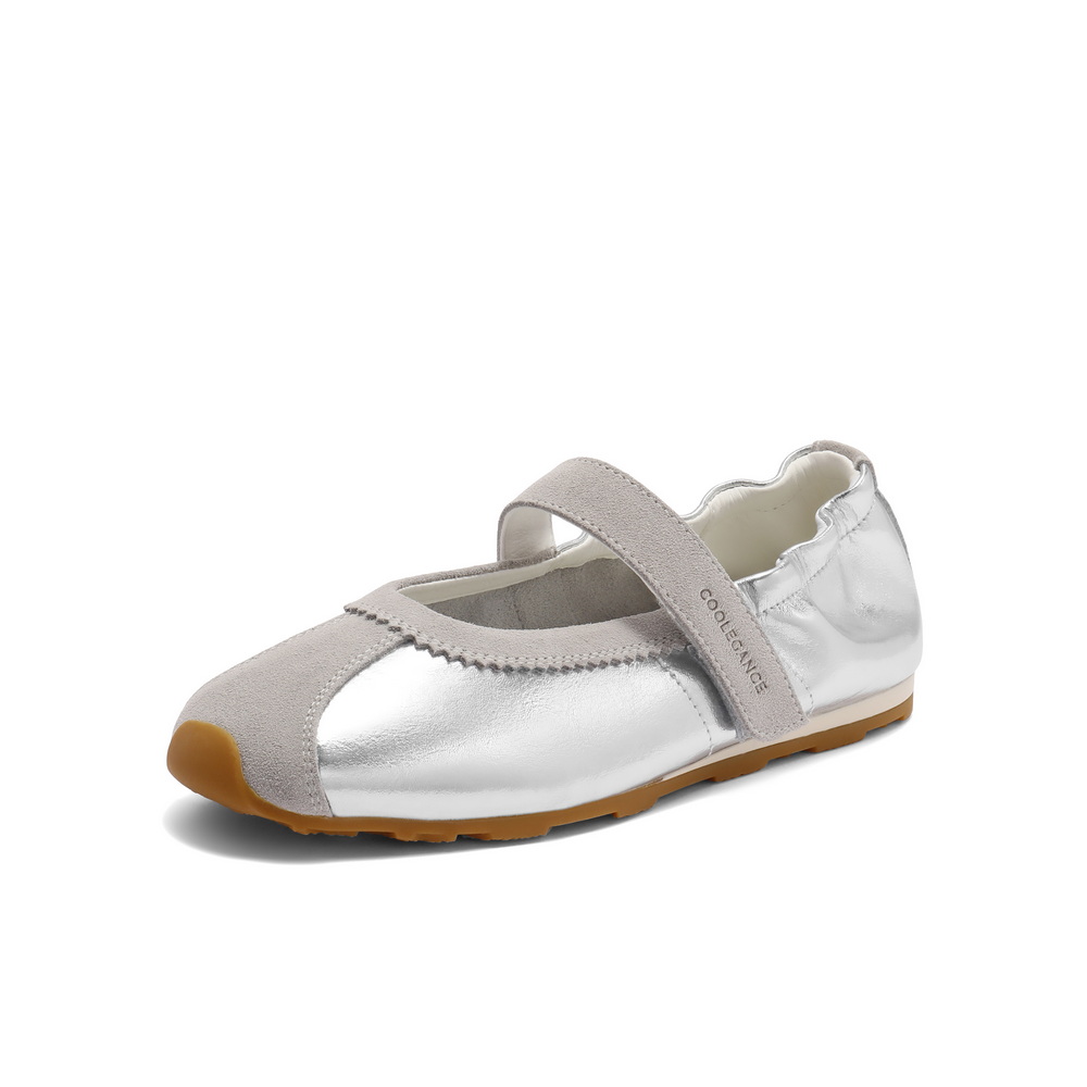 百丽芭蕾风玛丽珍鞋女2025夏新魔术贴舒适低跟休闲鞋B2624BQ5