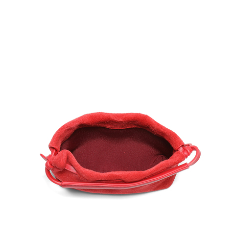 百丽包女25秋复古休闲反绒烧卖包单肩斜挎手提mini包F9963CX5