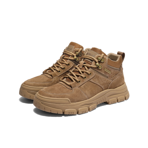 百丽户外休闲工装靴男靴2025新款冬季厚底马丁靴短靴加绒A2229DD5