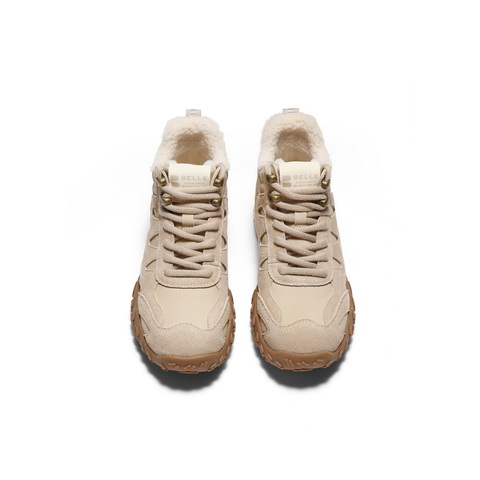 百丽时尚运动风高帮鞋女2025冬新商场同款舒适百搭休闲鞋E5W1DDD5