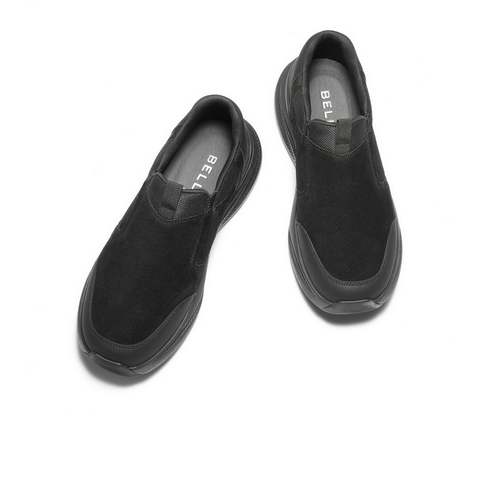 百丽厚底增高健步鞋男2025新冬季一脚蹬懒人鞋休闲运动鞋A2227DM5