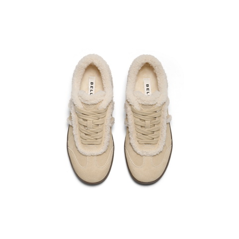 百丽复古绒绒毛边毛毛鞋女2025冬新加绒保暖休闲鞋B2841DM5