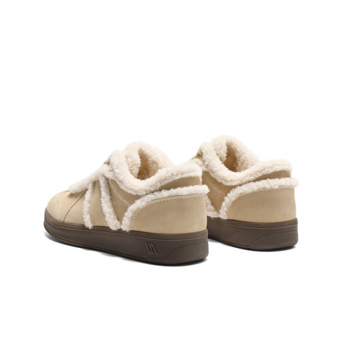 百丽复古绒绒毛边毛毛鞋女2025冬新加绒保暖休闲鞋B2841DM5