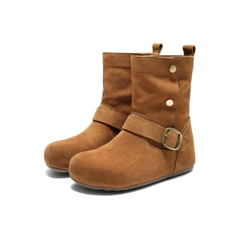 百丽复古绒面时装靴女2025冬新商场同款内增高时尚西部靴E7X1DDZ5