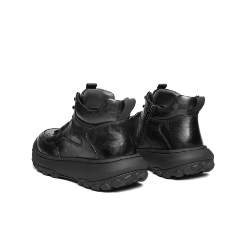 百丽高帮休闲运动鞋男2025新款冬商场款厚底户外短靴加绒8YC01DD5