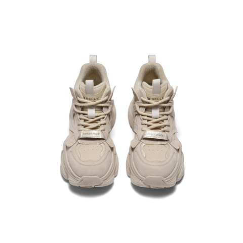 百丽运动风高帮老爹鞋女2025冬新厚底增高百搭休闲鞋B2921DM5