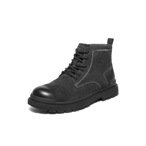 百丽户外潮搭工装靴男2025新款冬季厚底增高休闲马丁靴A2170DD5