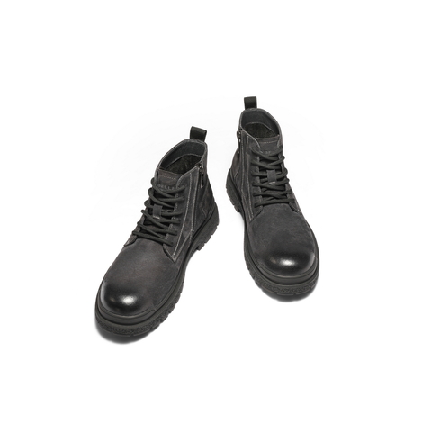 百丽户外潮搭工装靴男2025新款冬季厚底增高休闲马丁靴A2170DD5