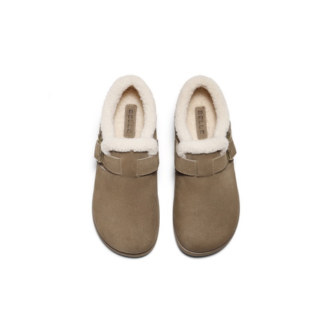 百丽复古内增高勃肯鞋女2025冬新商场同款加毛保暖休闲鞋E4Z1DDM5