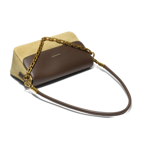 百丽包女2025新商场同款月光宝盒复古撞色单肩斜挎小方包D1762DX5