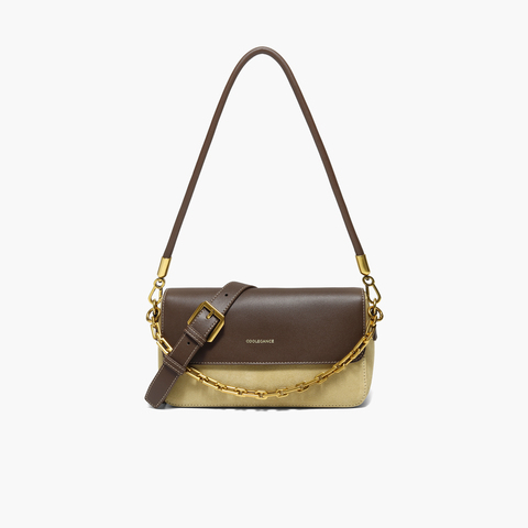 百丽包女2025新商场同款月光宝盒复古撞色单肩斜挎小方包D1762DX5