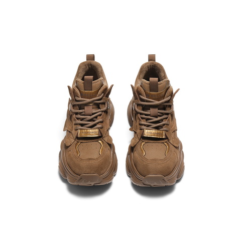 百丽运动风高帮老爹鞋女2025冬新厚底增高百搭休闲鞋B2921DM5