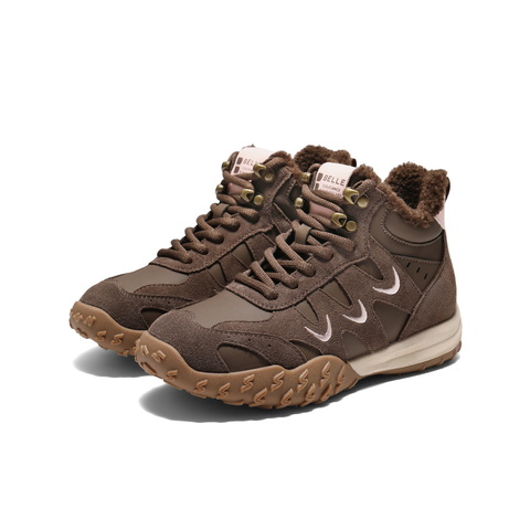 百丽时尚运动风高帮鞋女2025冬新商场同款舒适百搭休闲鞋E5W1DDD5