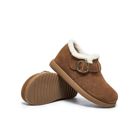 百丽复古内增高勃肯鞋女2025冬新商场同款加毛保暖休闲鞋E4Z1DDM5