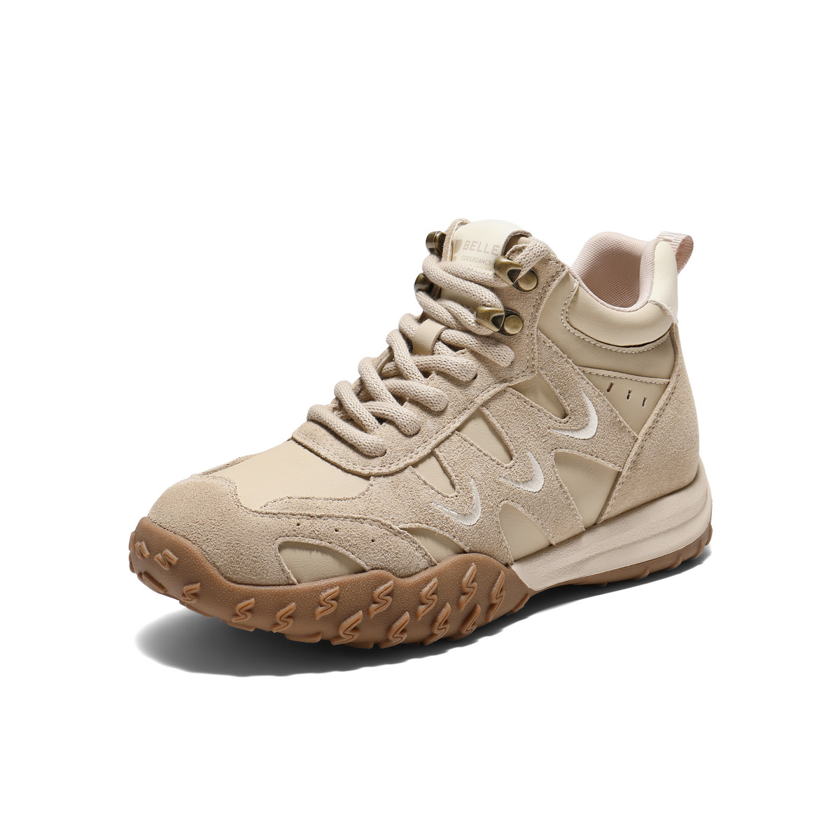 百丽时尚运动风高帮鞋女2025冬新商场同款舒适百搭休闲鞋E5W1DDD5