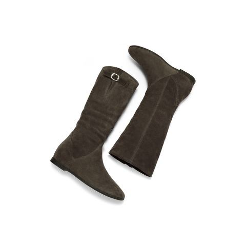 百丽复古简约西部靴女2025冬新商场同款内增高高筒靴E5Y1DDG5