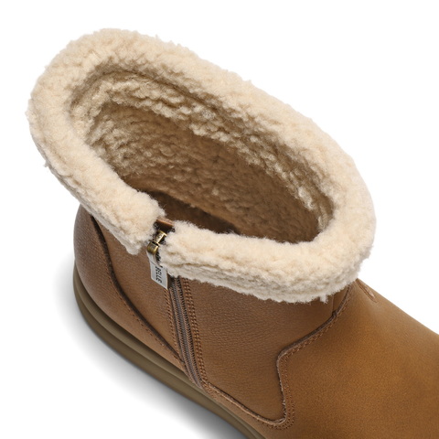 百丽复古擦色雪地靴女2025冬新商场同款舒适保暖东北靴E5L1DDD5