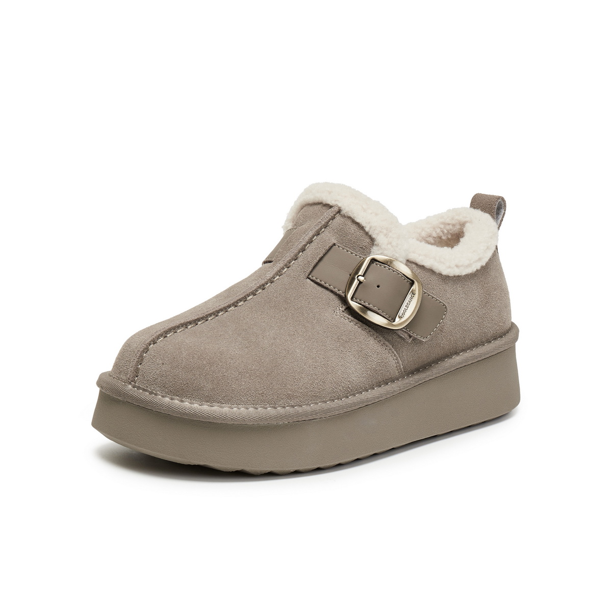 百丽复古厚底增高雪地靴女2025冬新商场同款加毛保暖短靴E6D1DDM5