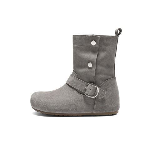 百丽复古绒面时装靴女2025冬新商场同款内增高时尚西部靴E7X1DDZ5