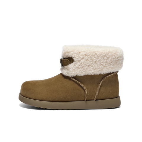 百丽绒绒靴筒雪地靴女2025冬新复古简约百搭保暖休闲短靴B2828DM5