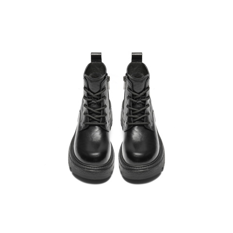 百丽复古擦色马丁靴女2025冬新商场同款真皮厚底休闲短靴B2942DD5