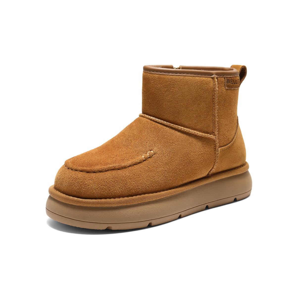 百丽复古雪地靴女2025冬新商场同款舒适保暖休闲短靴E8C1DDD5