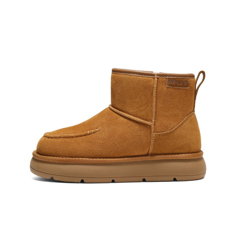 百丽复古雪地靴女2025冬新商场同款舒适保暖休闲短靴E8C1DDD5