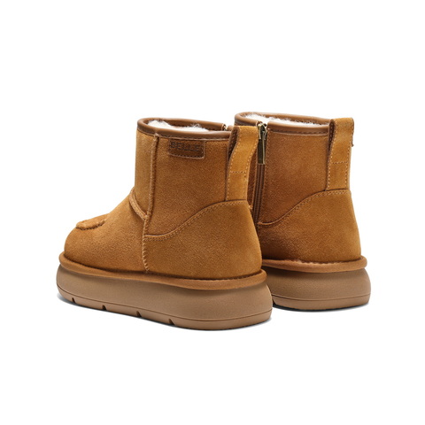 百丽复古雪地靴女2025冬新商场同款舒适保暖休闲短靴E8C1DDD5